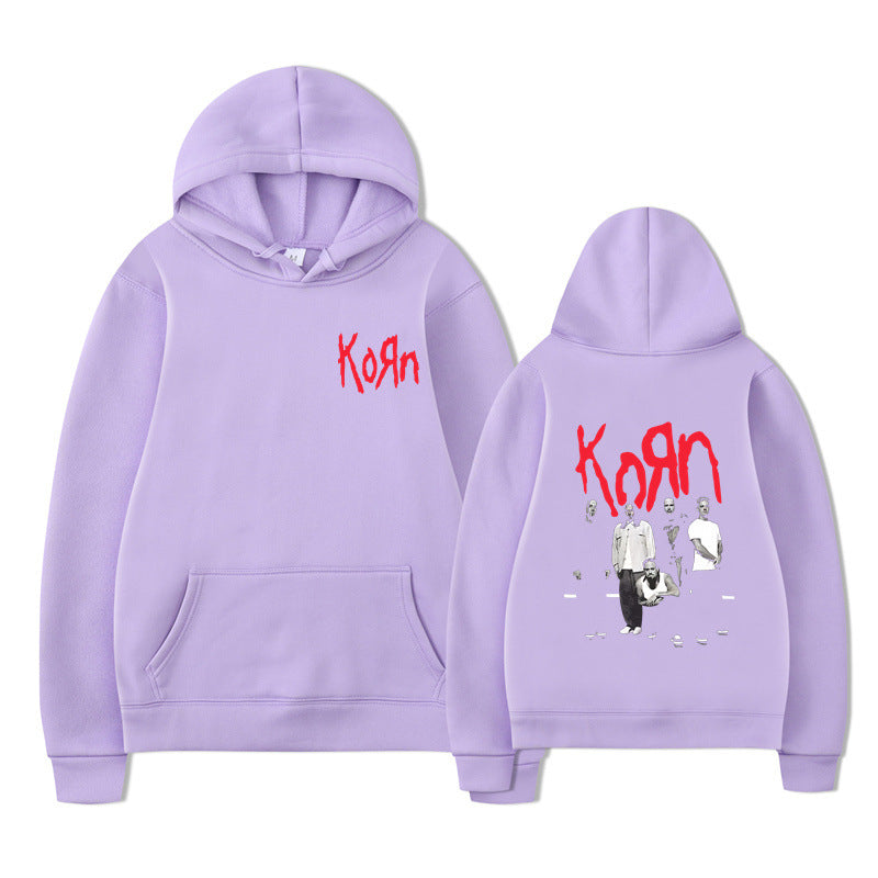 Sweat à capuche graphique Rock Band Korn Hommes Femmes Décontracté Oversize
