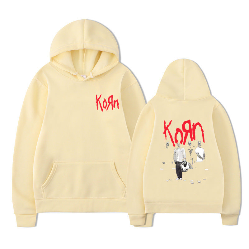 Sweat à capuche graphique Rock Band Korn Hommes Femmes Décontracté Oversize
