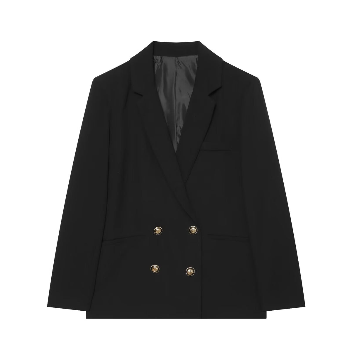 British style straight cut breasted suit jacket