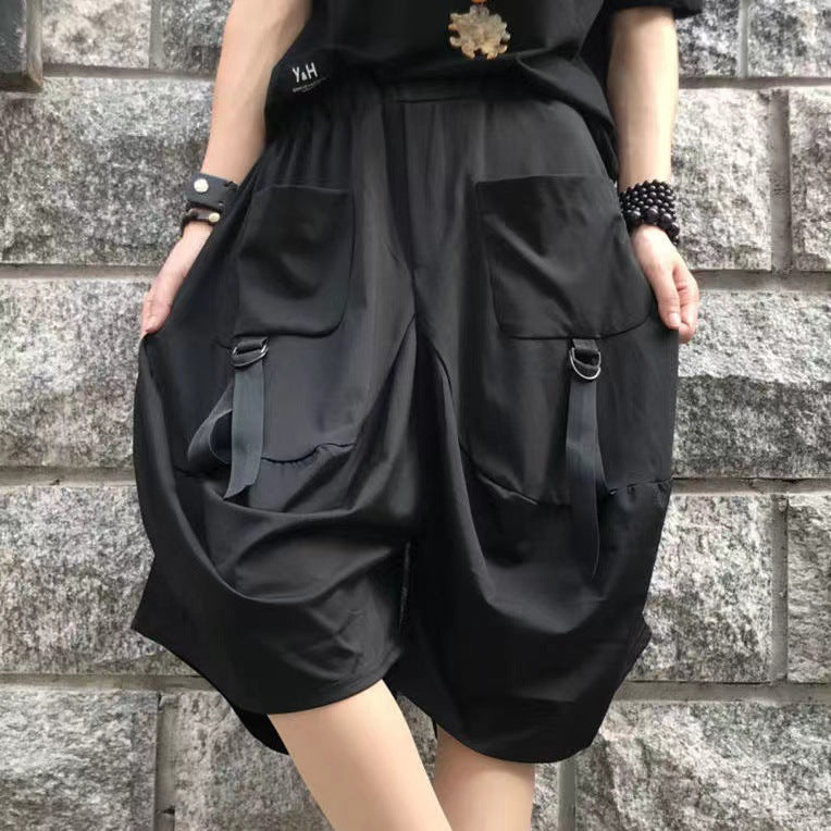 Casual Loose Cargo Shorts for Women, Unisex Oversized Trendy Wide-Leg Mid-Length Low-Rise Baggy Pants