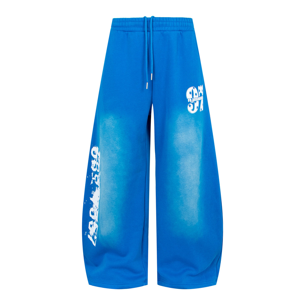 Original Digital Streetwear Print Drawstring Wide-Leg Fleece Lined Cargo Sweatpants Loose Versatile Oversized Pants