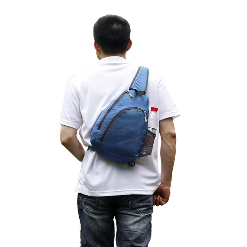 Multi-functional lightweight crossbody bag for men's outdoor cycling sports, large capacity leisure travel single shoulder chest bag