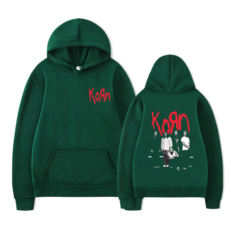 Sweat à capuche graphique Rock Band Korn Hommes Femmes Décontracté Oversize