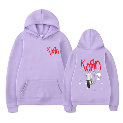 Sweat à capuche graphique Rock Band Korn Hommes Femmes Décontracté Oversize