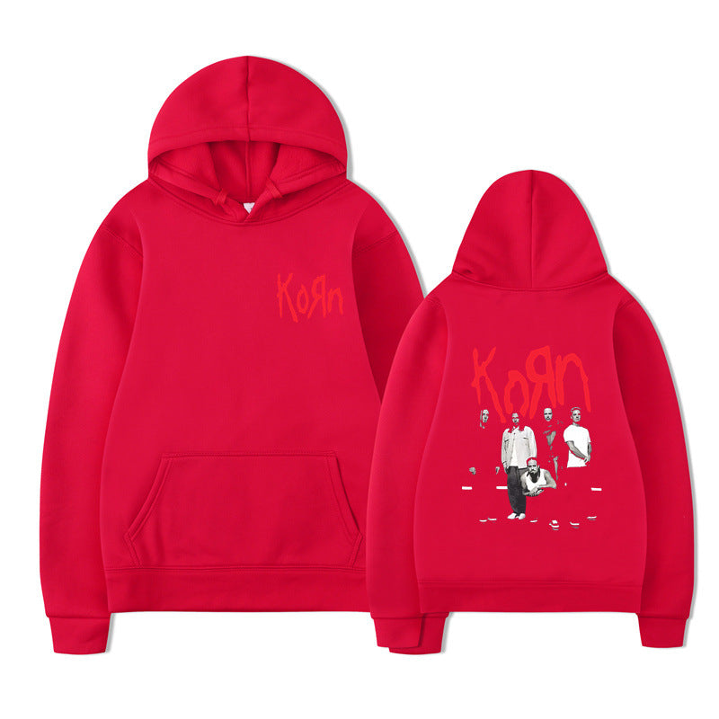 Sweat à capuche graphique Rock Band Korn Hommes Femmes Décontracté Oversize