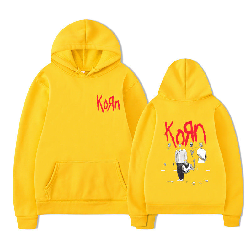 Sweat à capuche graphique Rock Band Korn Hommes Femmes Décontracté Oversize