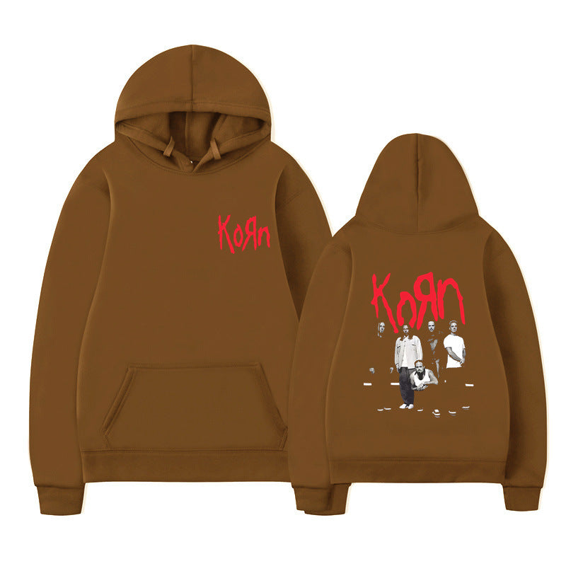 Sweat à capuche graphique Rock Band Korn Hommes Femmes Décontracté Oversize