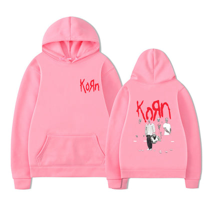 Sweat à capuche graphique Rock Band Korn Hommes Femmes Décontracté Oversize