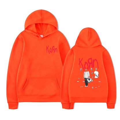 Sweat à capuche graphique Rock Band Korn Hommes Femmes Décontracté Oversize