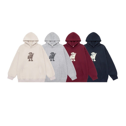 Graphic Print Long Sleeve  Hooded Loose Fit  Unisex Hoodie