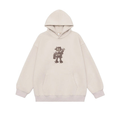 Graphic Print Long Sleeve  Hooded Loose Fit  Unisex Hoodie
