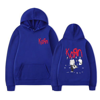 Sweat à capuche graphique Rock Band Korn Hommes Femmes Décontracté Oversize