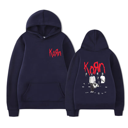 Sweat à capuche graphique Rock Band Korn Hommes Femmes Décontracté Oversize