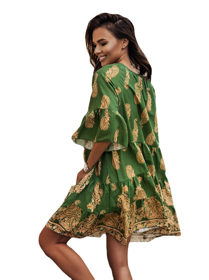 New European and American fashion trend printed dress for women