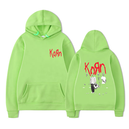 Sweat à capuche graphique Rock Band Korn Hommes Femmes Décontracté Oversize