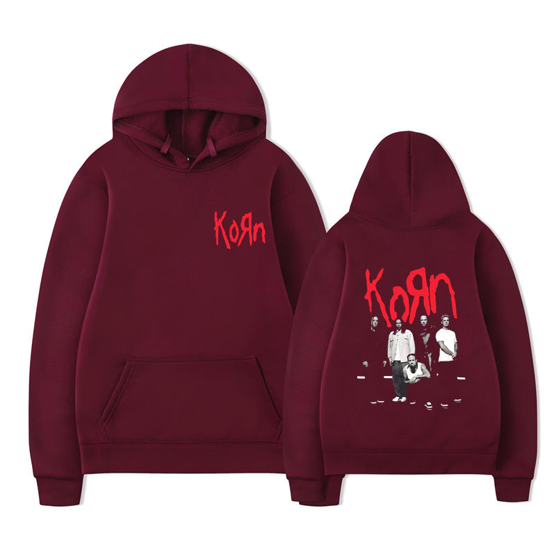 Sweat à capuche graphique Rock Band Korn Hommes Femmes Décontracté Oversize